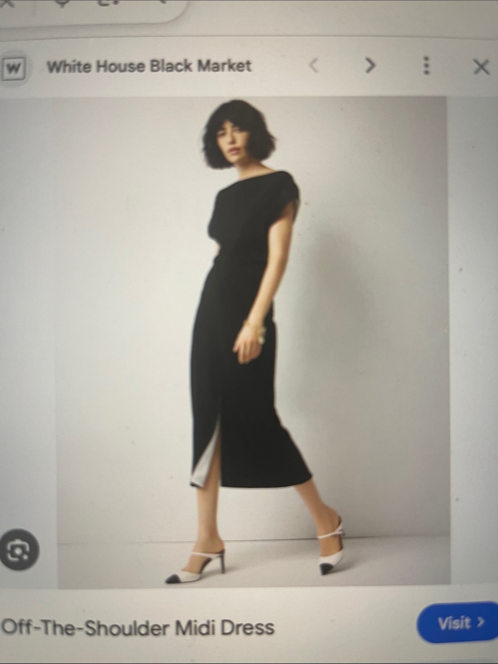 Nwt Elegant White House Black Market Black w/white Sleeveless Midi Dress Sz 8